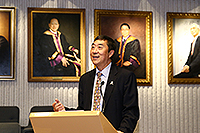 Prof. Joseph Sung delivers a speech in the ceremony